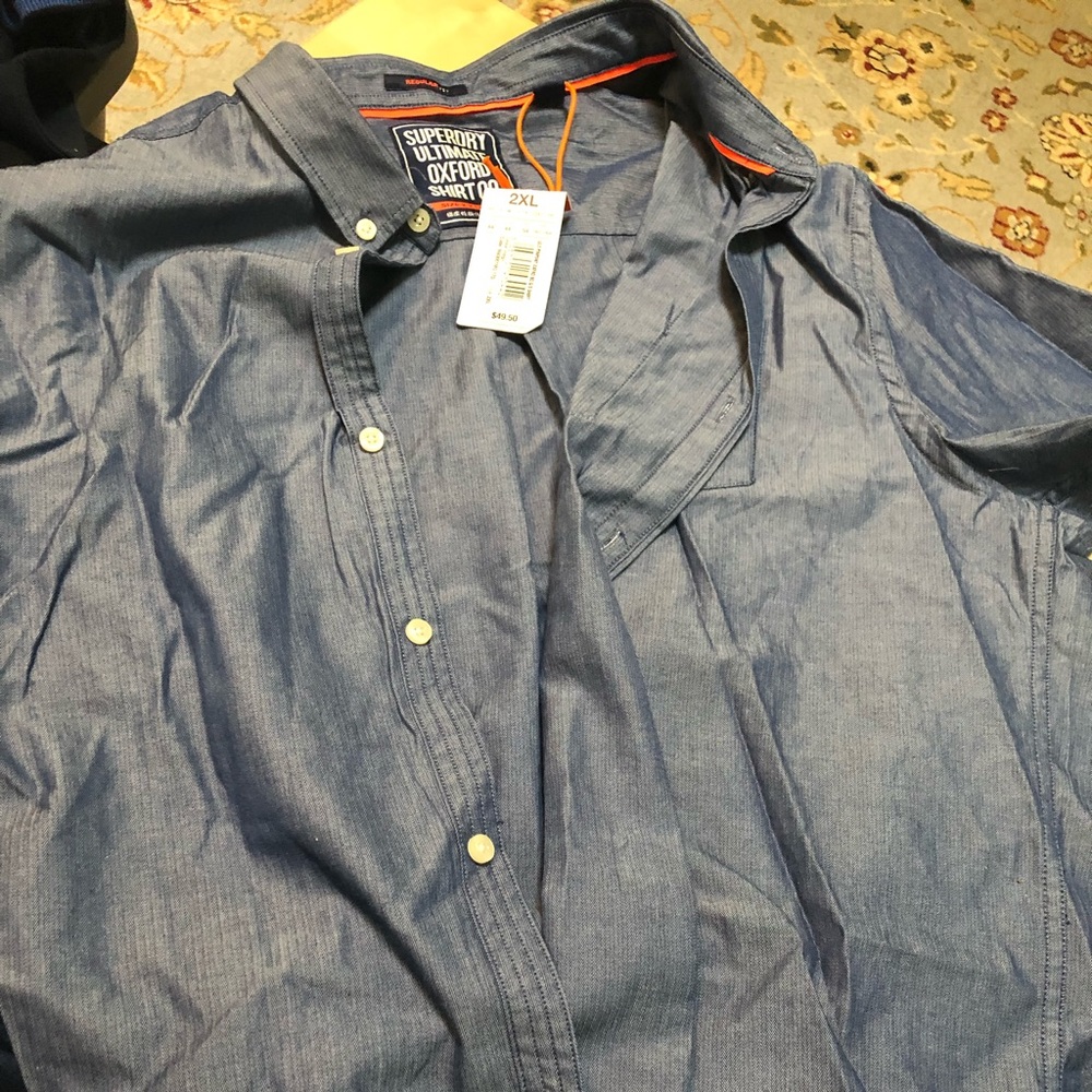 Super dry short sleeve button down, NWT